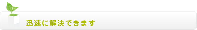 迅速に解決できます